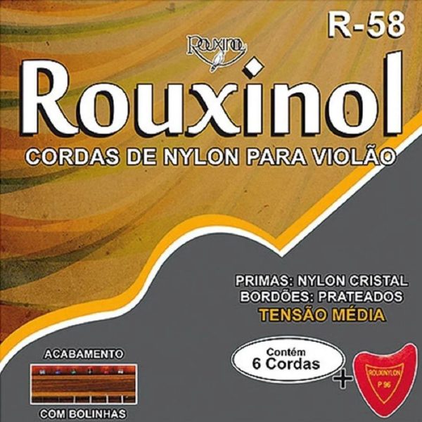 ENCORDOAMENTO ROUXINOL VIOLÃO NYLON TENSÃO MÉDIA C/BOLINHA R58