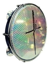 PANDEIRO LUEN10 ABS PLAT INOX PELE HOLOGRAFICA FÉ SORTIDOS