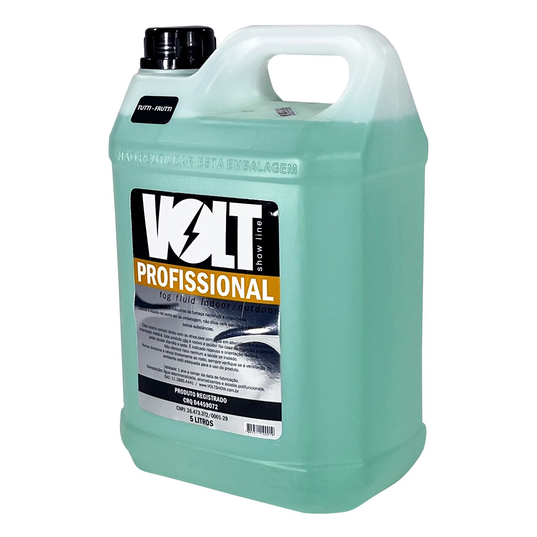 GLICERINA VOLT PROFISSIONAL P/MÁQUINA DE FUMAÇA 5LITROS TUTTI-FRUTTI