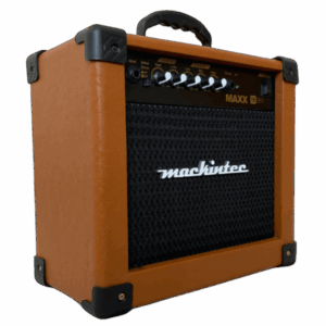 CAIXA MACKINTEC AMPLIFICADA PARA GUITARRA 15W RMS 6 POLEGADAS MARROM