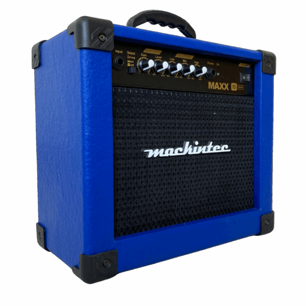 CAIXA MACKINTEC AMPLIFICADA PARA GUITARRA 15W RMS 6 POLEGADAS AZUL