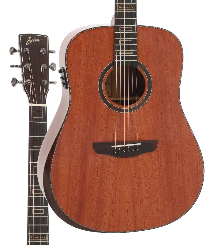 VIOLÃO ZELLMER SOLIDO PROVENANCE CUTWAY FOLK MAHOGANY FOSCO C/BAG