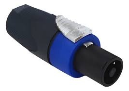 PLUG MXT SPEAKON NYLON PRETO E AZUL 4 POLOS DE LINHA