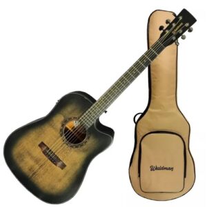 VIOLÃO WALDMAN ELÉTRICO ACÚSTICO AÇO FOLK CUTWAY DCEX1141 BK COM BAG