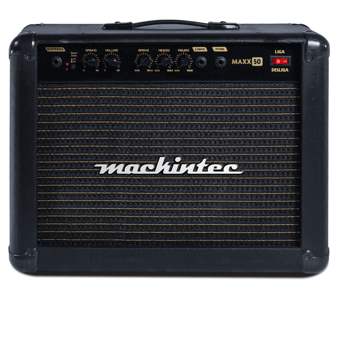 CAIXA MACKINTEC AMPLIFICADA GUITARRA MAXX 50 50W RMS PRETO