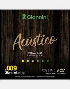 ENCORDOAMENTO GIANNINI VIOLÃO ACÚSTICO BRONZE 009 GESWAL
