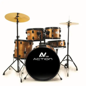 BATERIA TURBO ACTION 22 CROMADA MADEIRA ESCURA ( MOGNO )