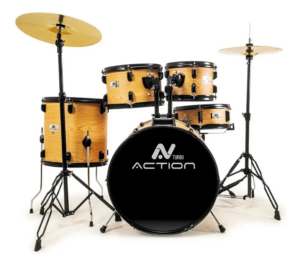 BATERIA TURBO ACTION 22 CROMADA MADEIRA CLARA
