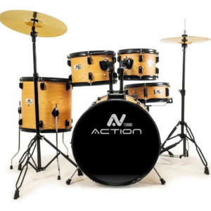BATERIA TURBO ACTION 22 CROMADA MADEIRA CLARA