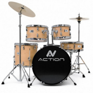 BATERIA TURBO ACTION 22 CROMADA MADEIRA CLARA