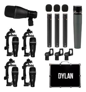 KIT MICROFONE DYLAN PARA BATERIA 9 MICROFONES