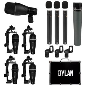 KIT MICROFONE DYLAN PARA BATERIA 9 MICROFONES
