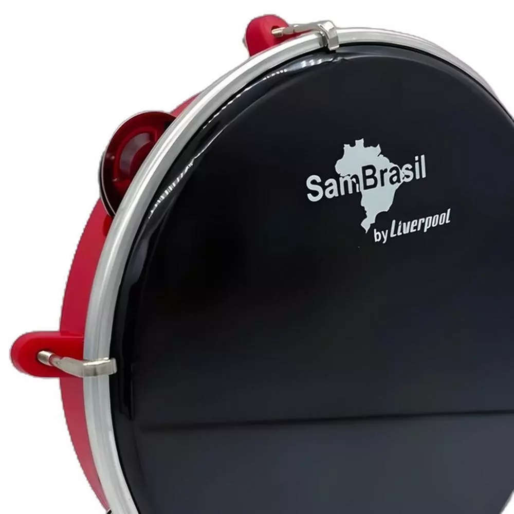 PANDEIRO SAMBRASIL LIVERPOOL 8 VERMELHO COM PELE PRETA